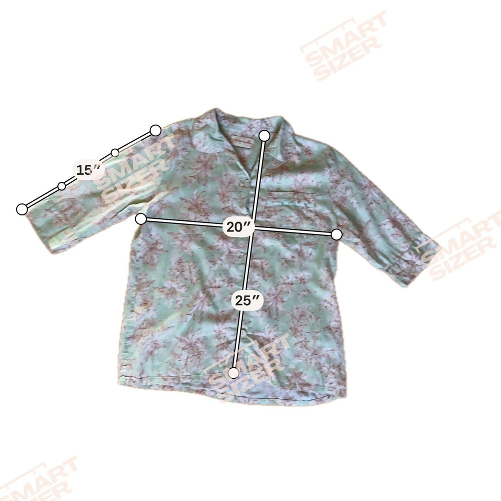 Papinelle Pajama Set Sz M Green Floral Cotton Button Up Crop Cottagecore Garden - Picture 12 of 12